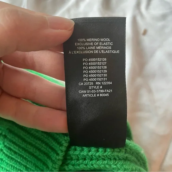 Aritzia Babaton 100% Merino Wool Roger Sweater in Forest Green Size XXS - Picture 5 of 7